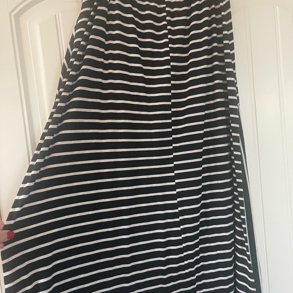 Black and White Striped Women's Maxi Skirt no pockets 2XL - Picture 4 of 6